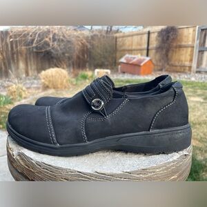 Clarks Collection Black Leather Cayleigh Loafers Like New Women Size 12 M